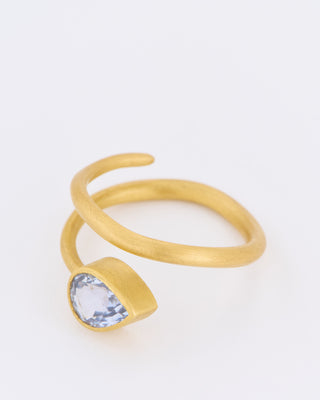 gold thick and thin wrap band w/ sapphire