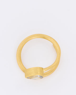 gold thick and thin wrap band w/ sapphire