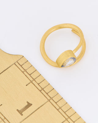 gold thick and thin wrap band w/ sapphire