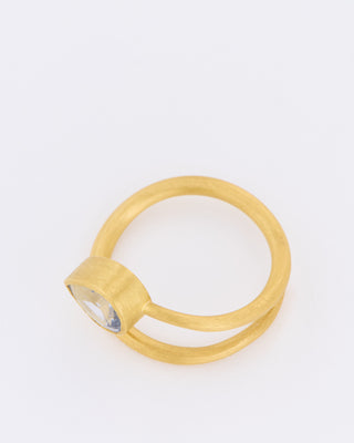 gold thick and thin wrap band w/ sapphire