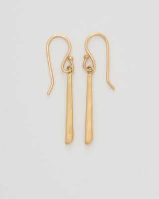 gold twig drop earrings