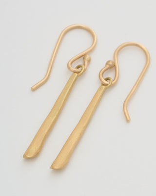 gold twig drop earrings