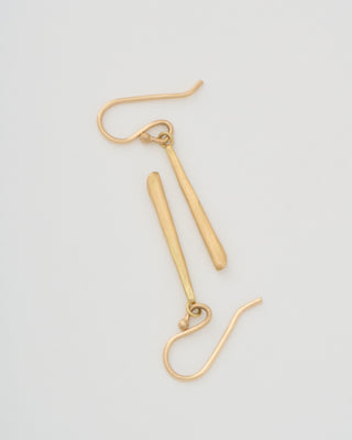 gold twig drop earrings