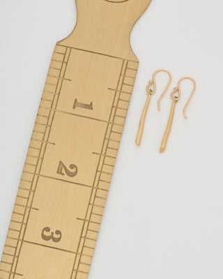 gold twig drop earrings