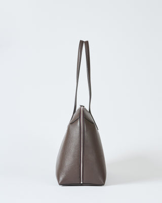 grained leather day tote