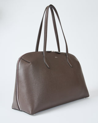 grained leather day tote