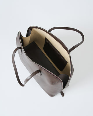 grained leather day tote