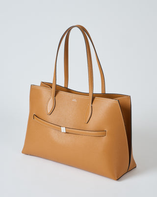 grained leather lounge tote