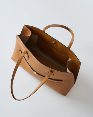 grained leather lounge tote