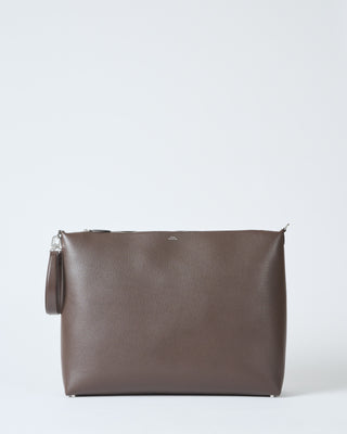 grainy leather scoop tote