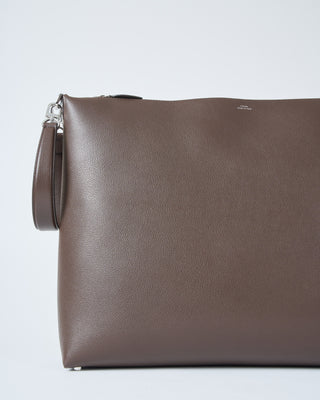 grainy leather scoop tote