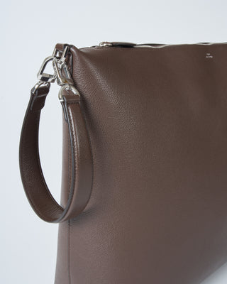 grainy leather scoop tote