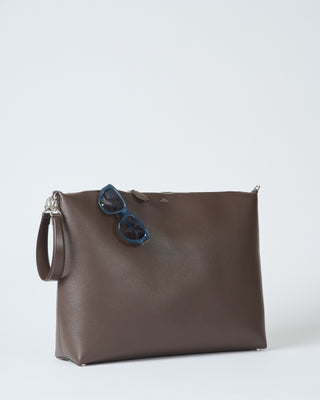 grainy leather scoop tote