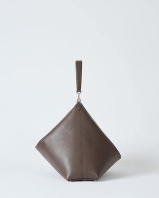 grainy leather scoop tote