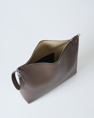 grainy leather scoop tote