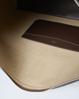 grainy leather scoop tote