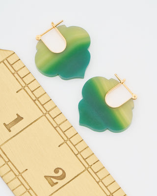 green agate moroccan crest earrings