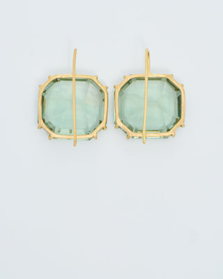 green amethyst ascher cut earrings