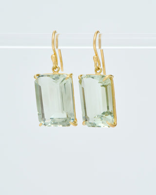 green amethyst drop earrings
