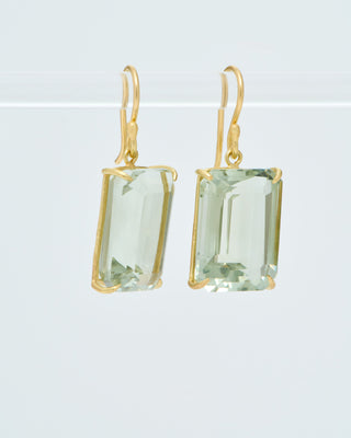green amethyst drop earrings