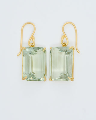 green amethyst drop earrings