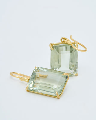 green amethyst drop earrings