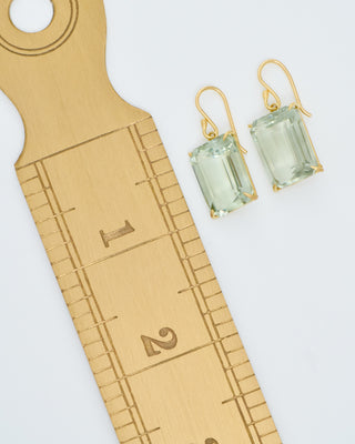 green amethyst drop earrings