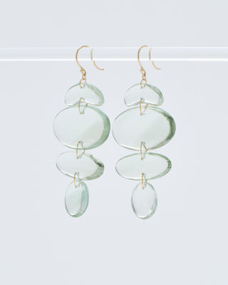 small oval totem green amethyst earrings