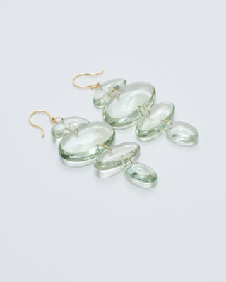 small oval totem green amethyst earrings