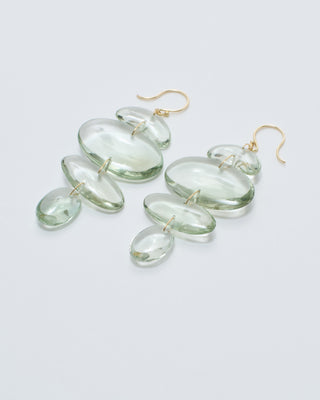 small oval totem green amethyst earrings