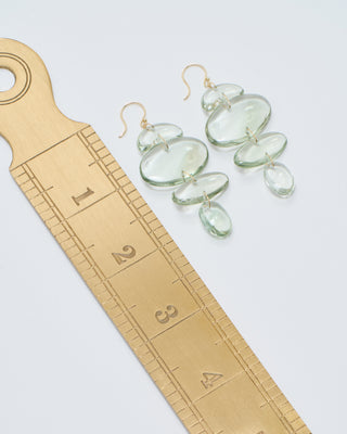 small oval totem green amethyst earrings