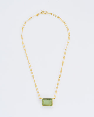 green beryl emerald cut necklace