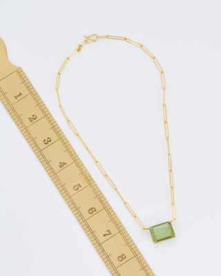 green beryl emerald cut necklace