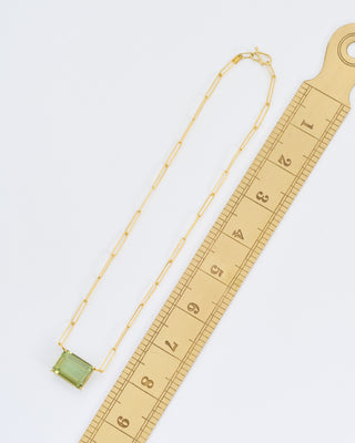 green beryl emerald cut necklace