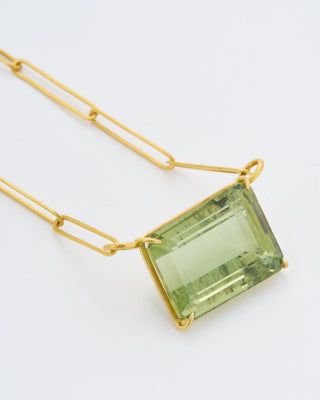 green beryl emerald cut necklace