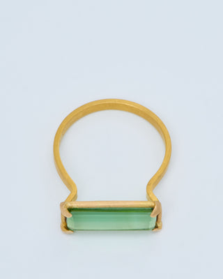 green tourmaline east west ring