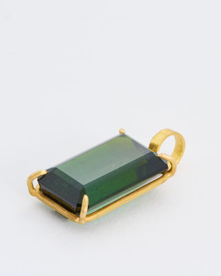 green tourmaline emerald cut pendant