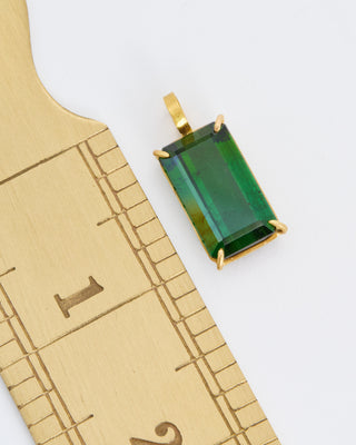 green tourmaline emerald cut pendant