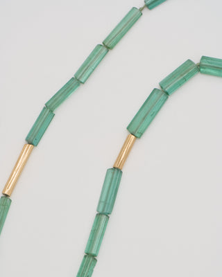 green tourmaline reed short strand necklace