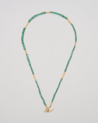green tourmaline reed short strand necklace