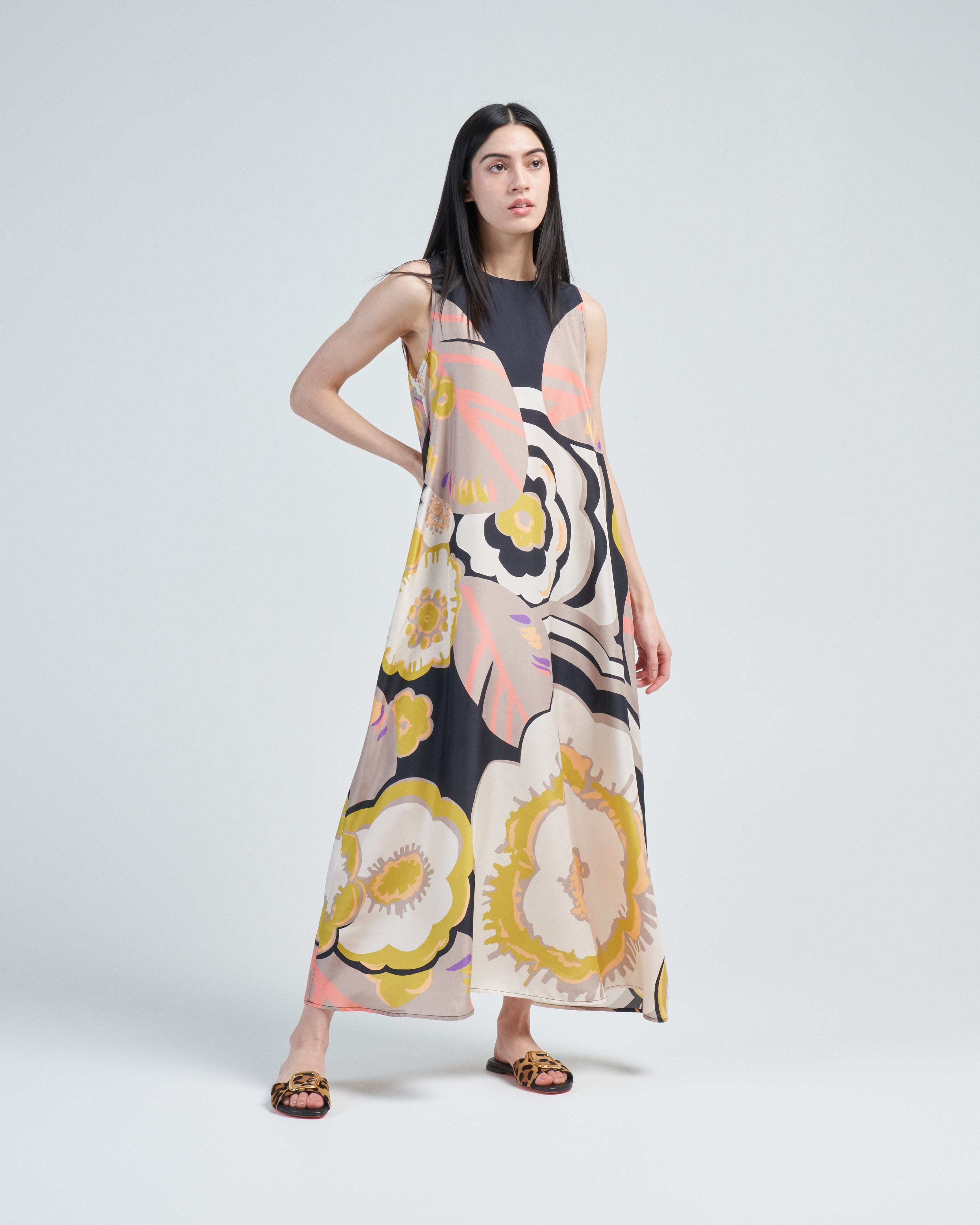 Psophia Habotai Silk Sleeveless Dress Pink Psophia Habotai Silk Sleeveless Dress Pink