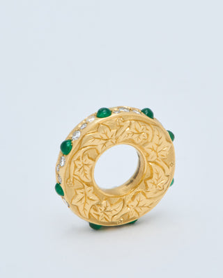 hag stone mini pendant w/ emeralds