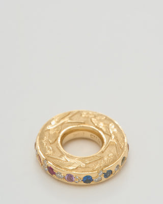 hag stone plump mini w/ rainbow sapphires