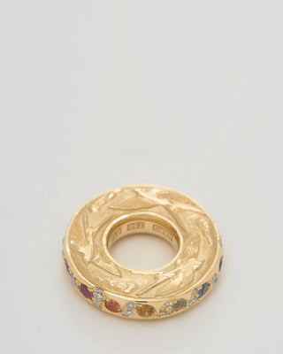 hag stone plump mini w/ rainbow sapphires