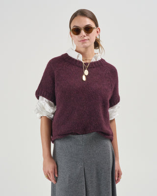 half sleeve loose pullover sweater