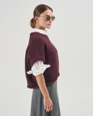 half sleeve loose pullover sweater