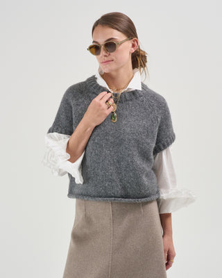 half sleeve loose pullover sweater
