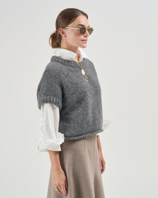 half sleeve loose pullover sweater