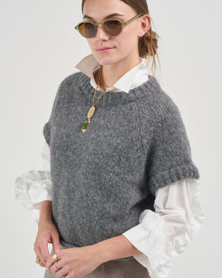 half sleeve loose pullover sweater