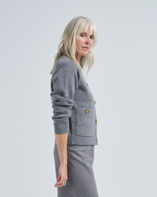 hammered button cardigan